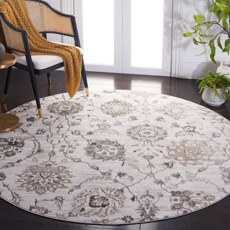 Tapis floral Bel Air, Rond 6 pi 7 po