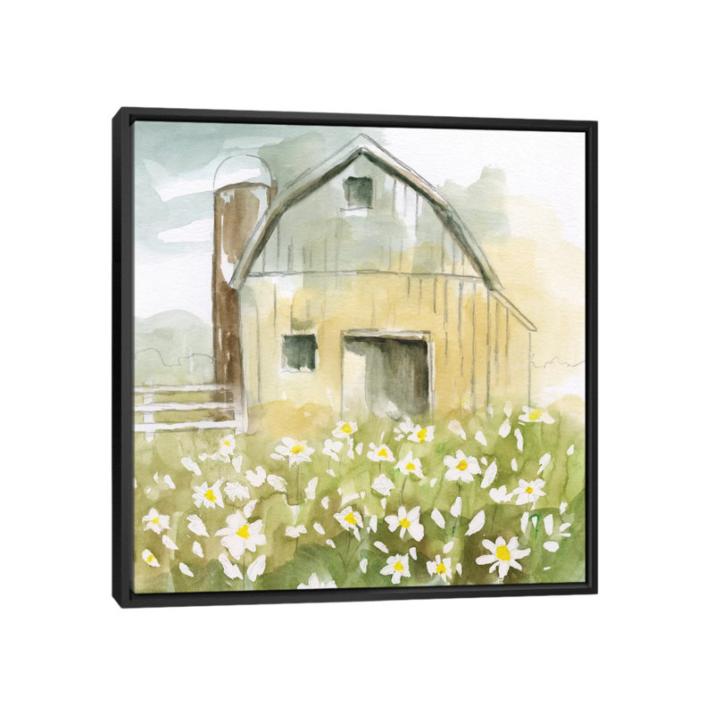 «Daisy Barn», reproduction sur toile, H 18 po x l 18 po x P 1,5 po, Toile encadrée noire, Pas de tapis