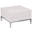 Repose-pieds modulaire capitonné Amjed LeatherSoft avec pieds en acier inoxydable-789339083