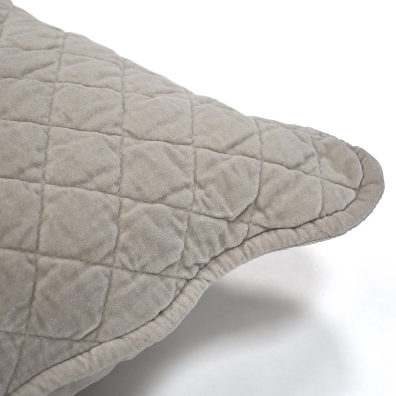 Monterra Cotton Geometric Square Cushion, Cream