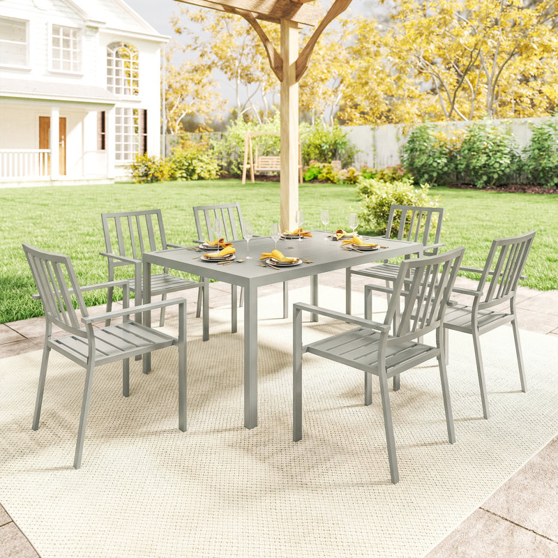 6 - Person Patio Dining Set with Rectangular Table