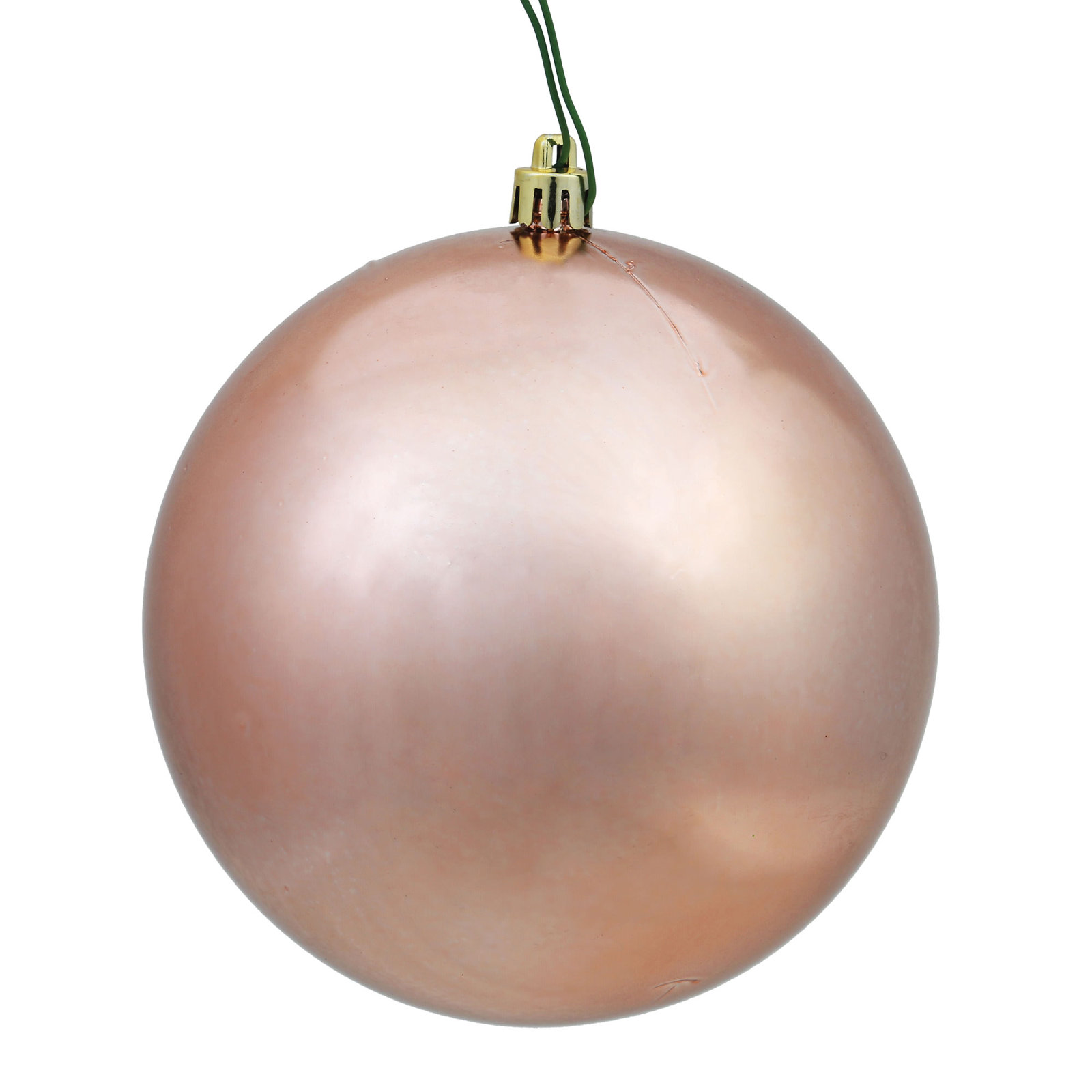 Holiday Décor Ball Ornament, Shiny Rose Gold, 3" H x 3" W x 3" D