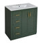 Ensemble de meuble-lavabo 30 po avec lavabo en céramique, armoire de rangement en bois massif, ensemble de meuble-lavabo autoportant avec 3 tiroirs et portes à fermeture douce-121018209
