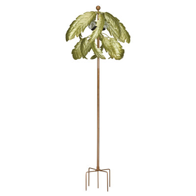 70 Inch Vertical Solar Wind Spinner Metal and Glass and Solar Garden Accents Standard - Palm Tree