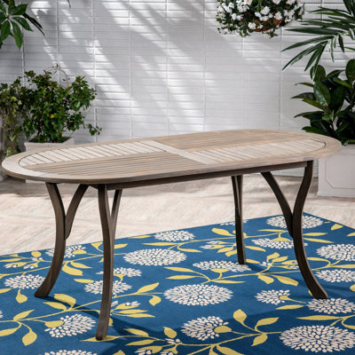 Mobilier de patio 70 po en bois - Aura grise gracieuse pour table de style