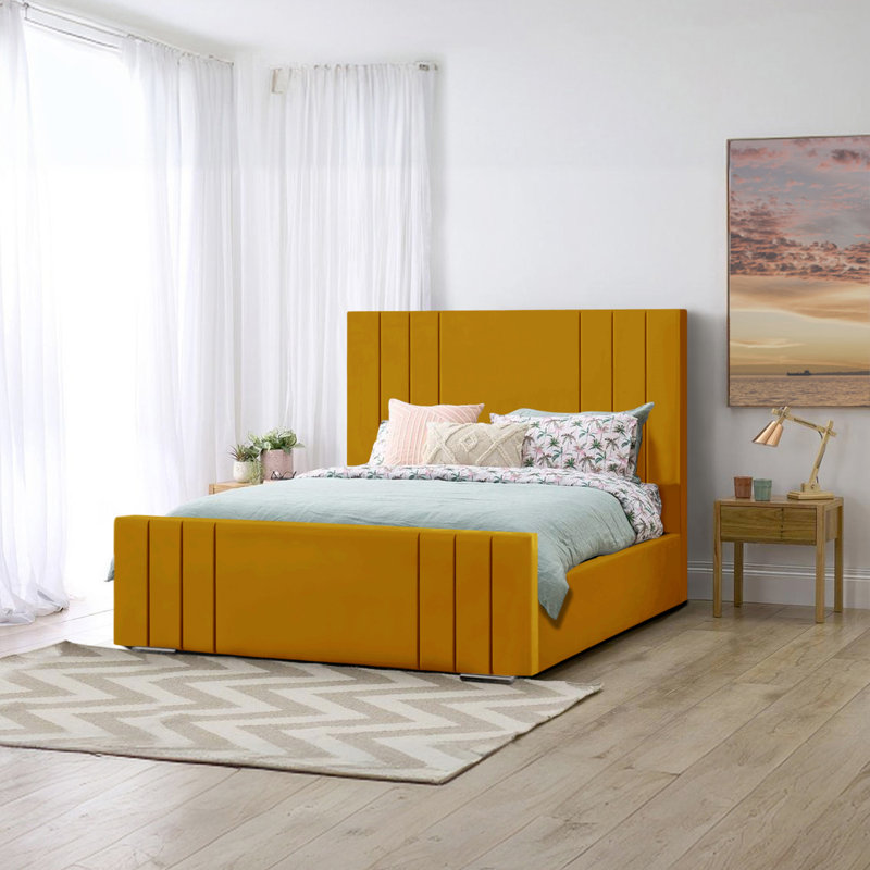 Aalyan Upholstered Bed, Turmeric, 160 x 219 cm