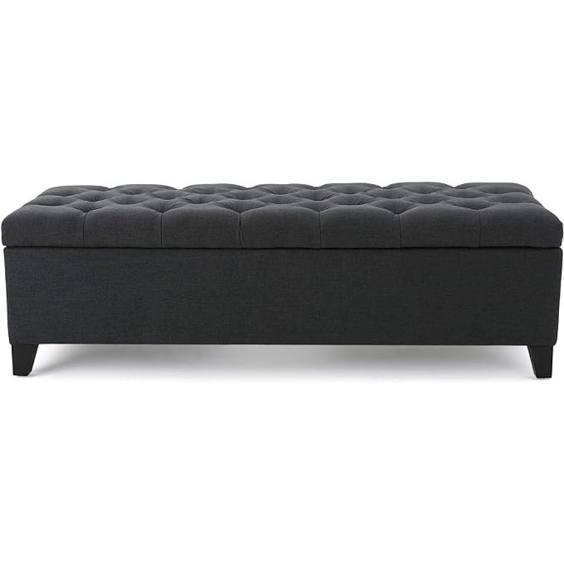 Laiyba Upholstered Ottoman,Storage Ottoman,Bedroom Bench, Dark Gray