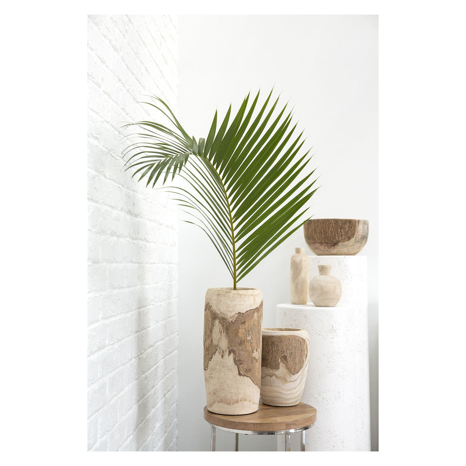 Brina 15.25'' Handmade Wood Table Vase