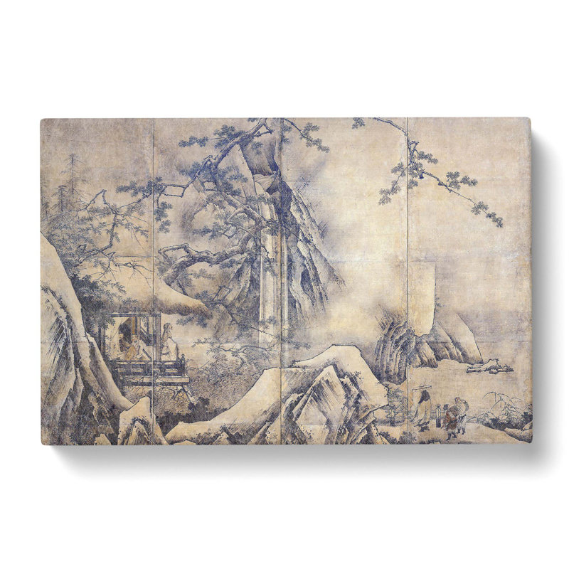Four Accomplishments Vol.1 by Kano Motonobu - Wrapped Canvas Painting, 40cm H x 60cm W x 3cm D