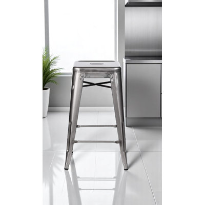 Tabouret de comptoir empilable en métal 26 po Teresa (ensemble de 4)