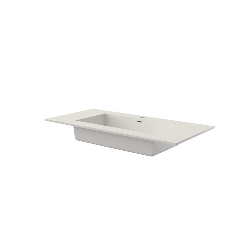Lavabo de salle de bain à surface solide en pierre de pierre