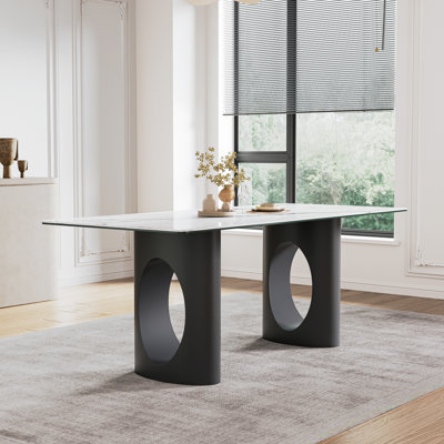 Deymi Unfinished Metal Base Dining Table