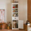 Tablette de présentation de 75 po de hauteur avec armoire, armoire de style rétro pour les couloirs: salon, cuisine, maison, studio ou espace de travail - blanc
