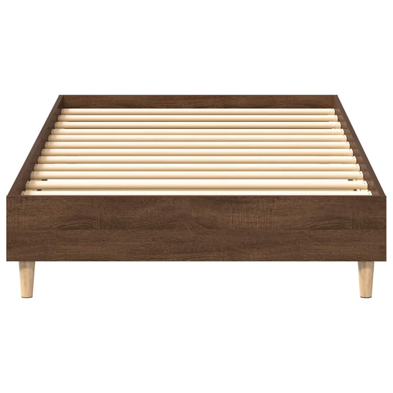 Bed Frame No Mattress Engineered Wood, Single (3'), Brown Oak