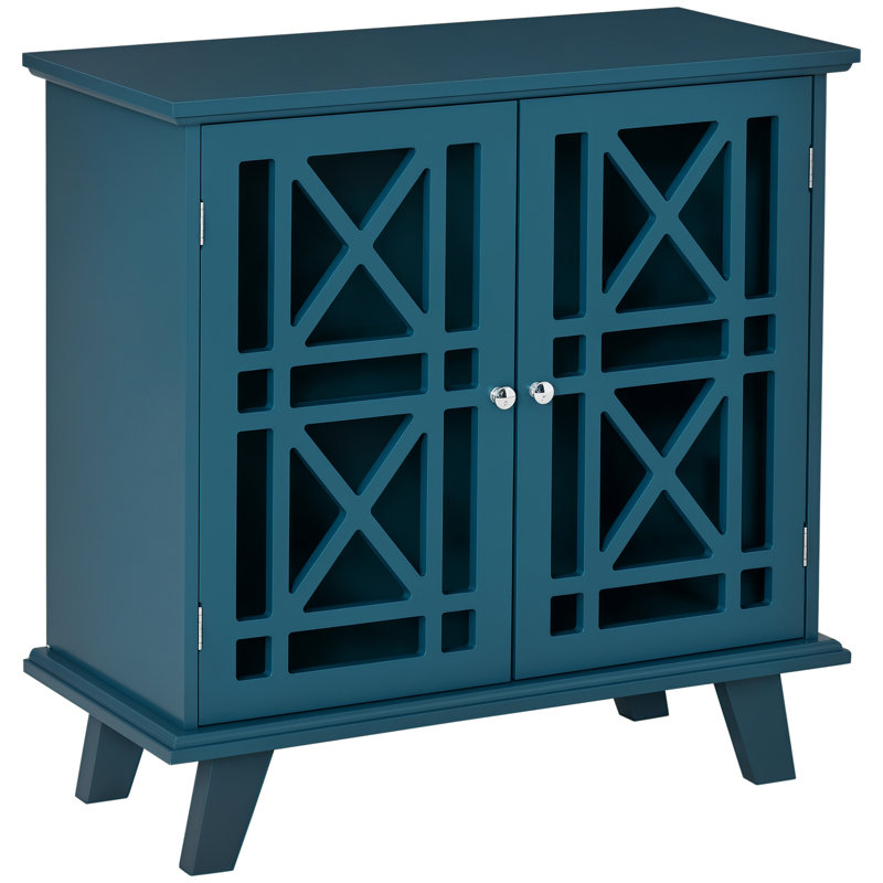 Buffet moderne avec portes ajourées et étagères