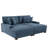 Oversized Upholstered Navy Corduroy Sleeper Sofa Bed Lounge sofa with Armrests & Throw Pillows-480622039