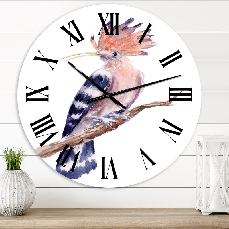 Horloge murale rétro sur une branche, Moyen