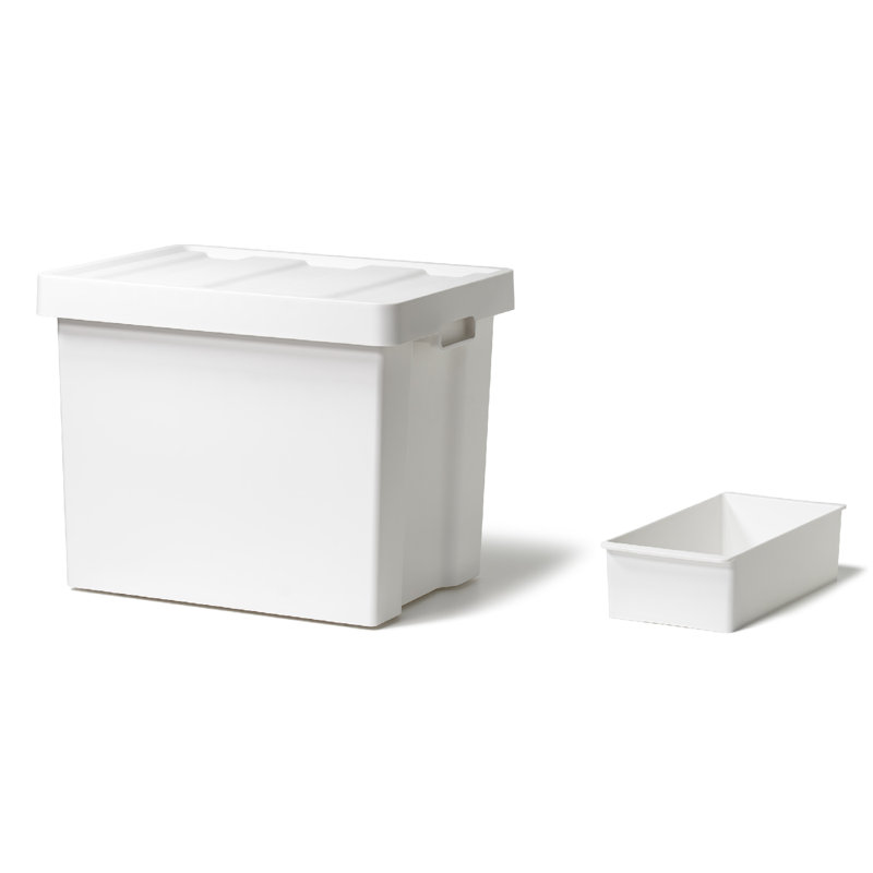 Organisateur de bacs de rangement en plastique blanc Like-it, H 14,02 po x l 13,15 po x P 17,13 po, Blanc