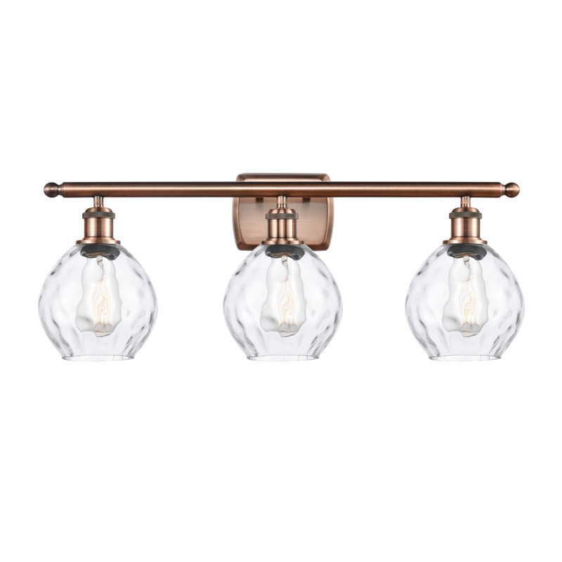 Pomeroy 3 - Light Dimmable Vanity Light, Clear, 6 Watt Vinage LED Bulb, Brushed Satin Nickel