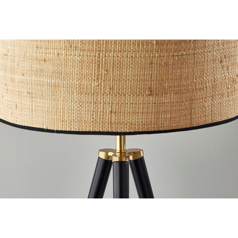 Lampe trépied 60 "Kisa, Noir/laiton antique, Brun / noir
