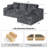 108'' Modular Cloud Sectional Sofa With Modern Style, 2 Pieces For Living Room Bedroom, No Assembly Required(Right Hand Facing, Gray)-84292130-80978117