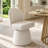 6 - Person Dining Table Sets With Extendabe Oval Table & 6 Upholstered Tweed Swivel Chairs-685923708