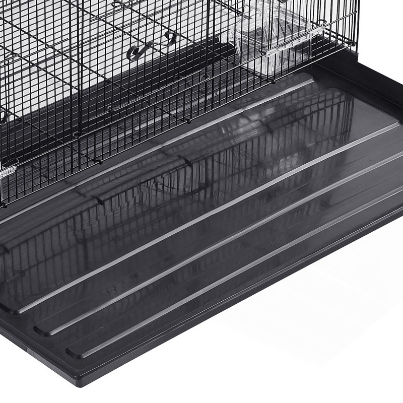 Cage à oiseaux spacieuse en métal pour perroquets et petits perroquets avec support roulant