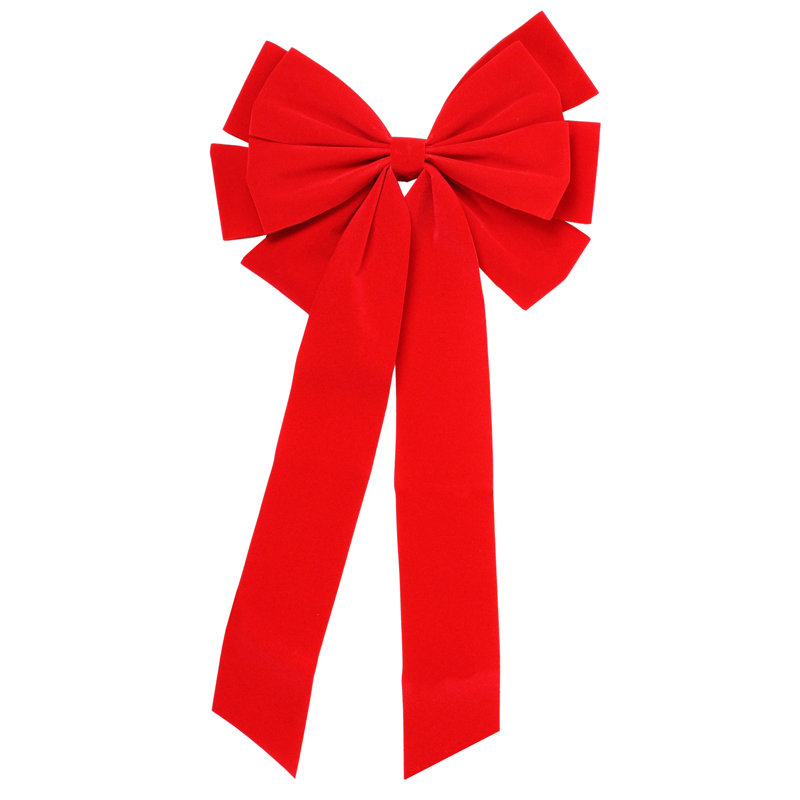 Décoration de Noël nœud de Noël en velours rouge 10 po X 22 po