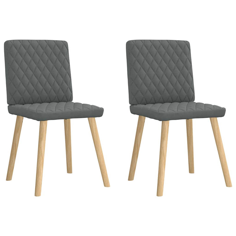  2 chaises de salle à manger en tissu gris foncé