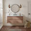   Ensemble de meuble-lavabo mural ovale simple 49 po avec comptoir en marbre de Carrare et ensembles 1,5 po Ensuko-608998029-608998028