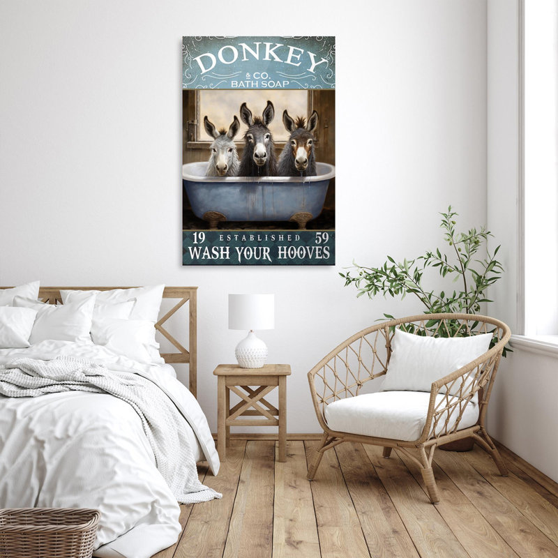 «Lulia Donkey Bath Soap 1», reproduction sur toile, H 20 po x l 16 po x P 1,25 po