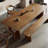 Brown Rectangular Solid Wood Dining Table-450256731