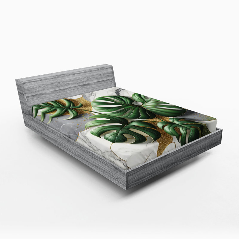 Microfiber Floral Fitted Sheet, California king Fitted Sheet