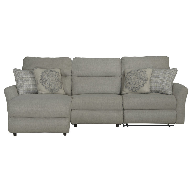 Mcpherson 3 - Piece Power Reclining Sectional with 1 Lay-Back Chaise and 1 Lay-Flat Recliner, Left Hand Facing