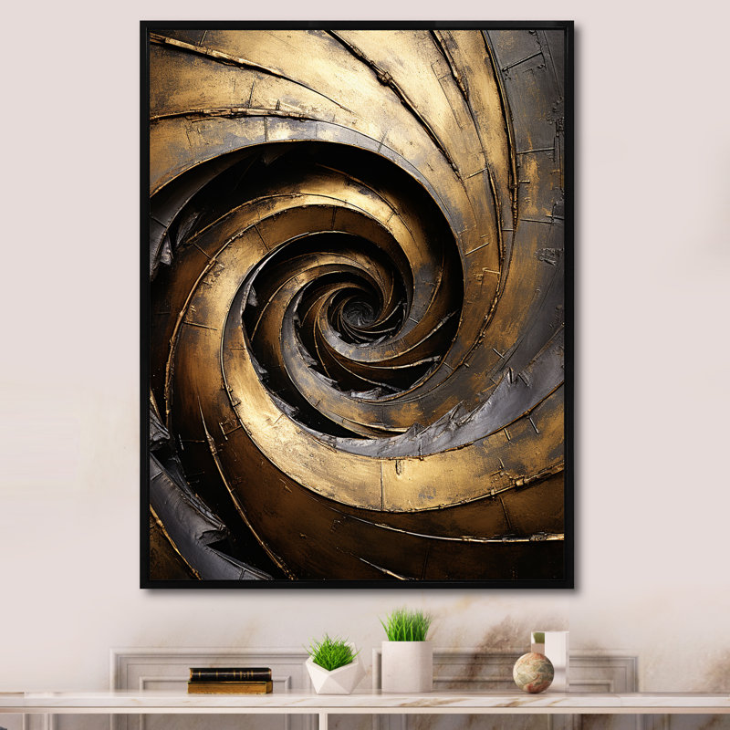 «Pugh - Abstract Spirals», reproduction sur toile, H 32 po x l 24 po x P 1 po, Toile avec cadre flottant noir