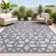 Talaia Neutral Geometric Dark Gray Indoor/Outdoor Rug