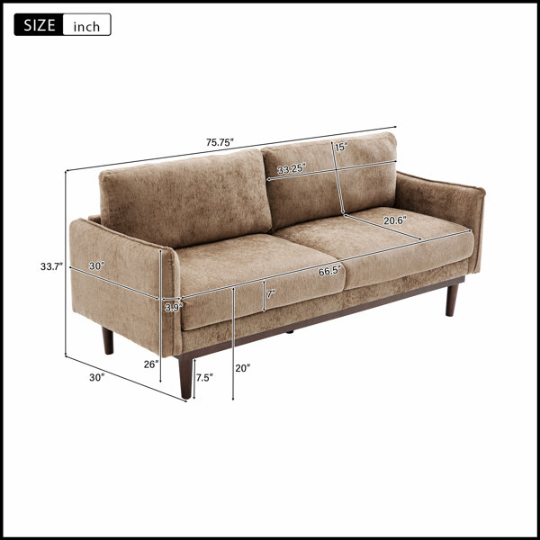 Latitude Run® Modern Style Loveseat Sofa With Spacious Seating, High ...