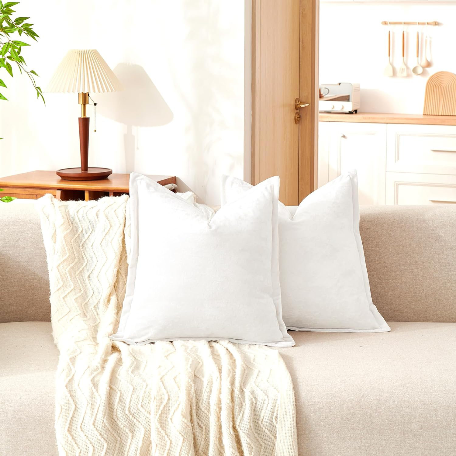 Euro Shams Pillowcases For Square Pillows FETLOD Velvet Euro Shams