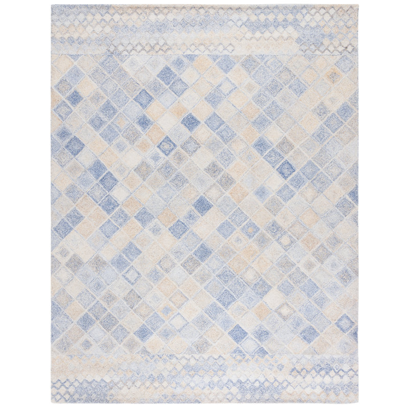 Tapis à motif géométrique abstrait touffeté à la main Shelana, Rectangle 8 pi x 10 pi