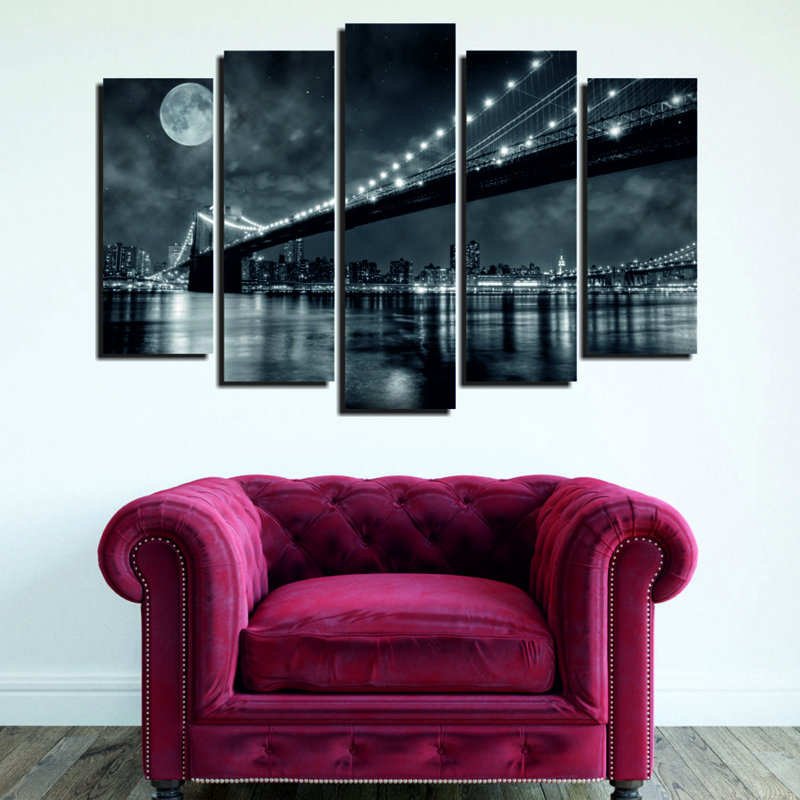 5 pièces sur toile tendue