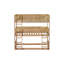 Lit superposé simple en bois d'hévéa simple, avec échelles, lit superposé détachable, double au-dessus d'un lit simple au-dessus d'un lit simple, naturel-2205612