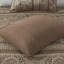Courtepointe pour lit double / grand lit - brun et or, motifs de feuilles, détails du coussin de broderie, coutures réversibles de qualité brun / or, coussins décoratifs-126060006