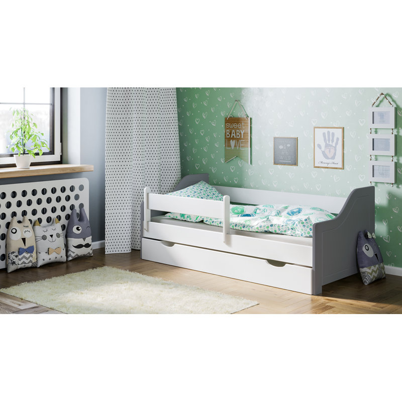 Standard with Storage Included, Grey/White, European Toddler (80 x 160cm)