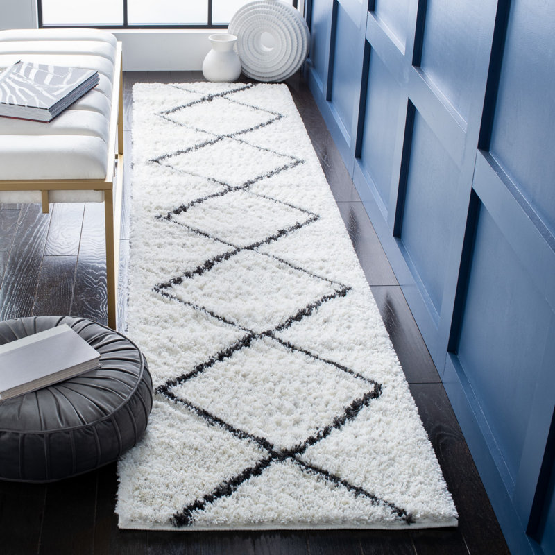 Poulos Shag 500 Performance Geometric Rug, Runner 2'2" x 9'
