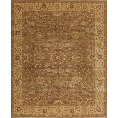 Peshawar One-of-a-Kind Rectangle 8' x 10'5" 2010s Rectangle Wool Area Rug in Brown and Tan