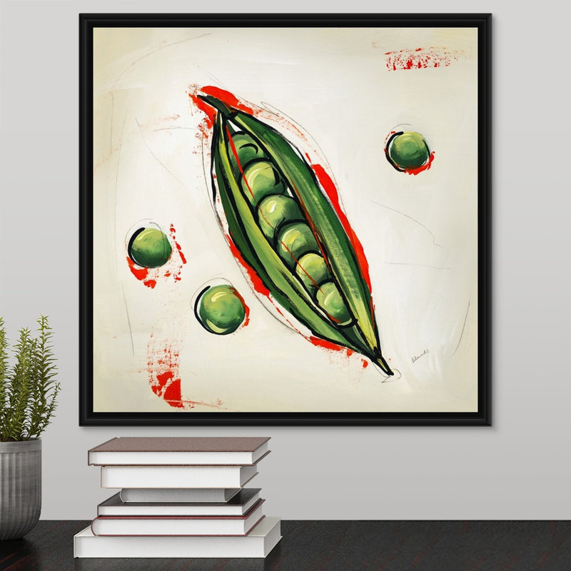 « picnic party i », peinture sur toile, H 17,7 po x l 17,7 po x p 1,75 po, Cadre flottant noir