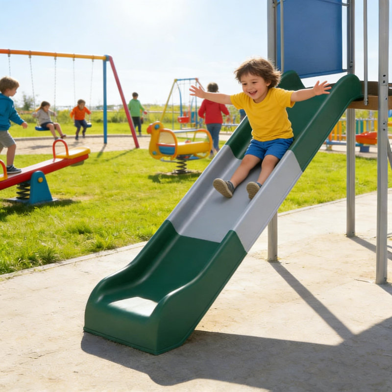 Ensemble de jeu pour enfants avec balançoires doubles, glissade et panier de basketball, équipement de terrain de jeu en acier galvanisé pour la cour