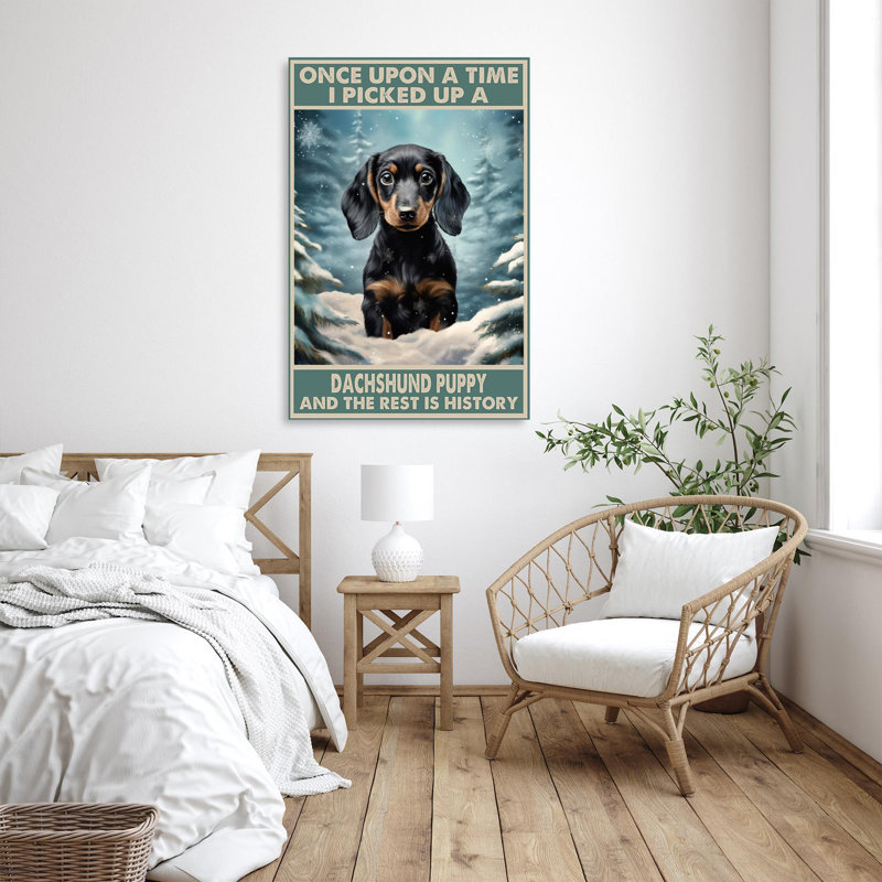 «I Picked Up A Dachshund», reproduction sur toile, H 36 po x l 24 po x P 1,25 po