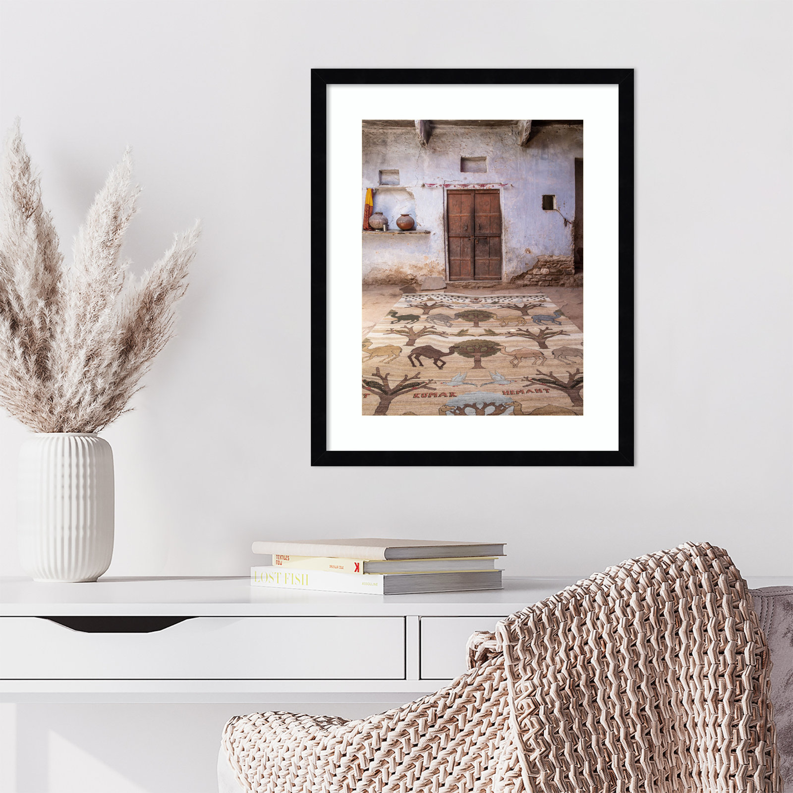 Daisey "Magic Carpet" Print, Black Framed, 21" H x 17" W