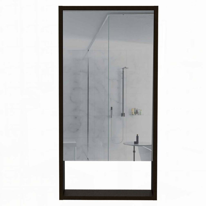 Wall Rectangle Medicine Cabinet with Mirror, Black